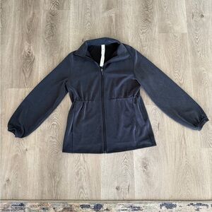 lululemon athletica black softstreme cinch waist full zip zip up XS